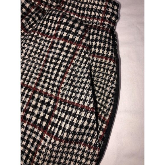 Anthropologie Plaid Pants Dickens Trousers Size S Pull On Black Red Menswear NEW - Picture 11 of 12